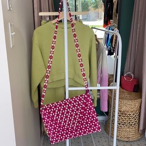 Pink + White Beaded Bag